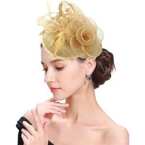 Fascinator Hats for Women 11 Gold